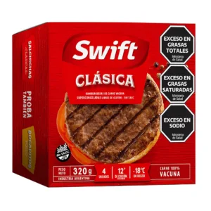 HAMB. CLASICA CAJA x 4 SWIFT(18x4x80g)