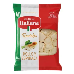 LA ITALIANA-RAVIOLES POLLO Y ESP. (12x1kg)