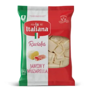 LA ITALIANA-RAVIOLES JAMON Y MUZARELLA (12x1kg)