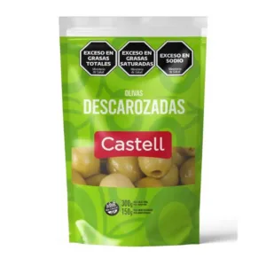 CASTELL - ACEITUNAS VERDES DESCAROZADAS DOY PACK (12x150grs)